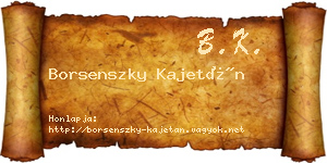 Borsenszky Kajetán névjegykártya